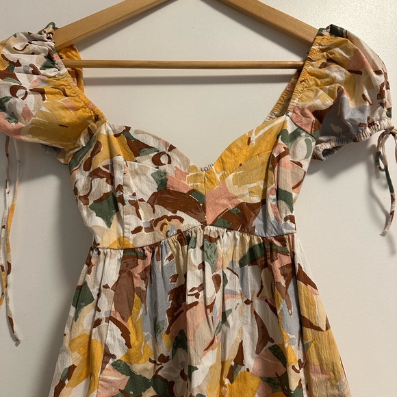 Abercrombie & Fitch - Yellow/Green/Brown Floral Mini Dress XXP - Picture 3 of 5